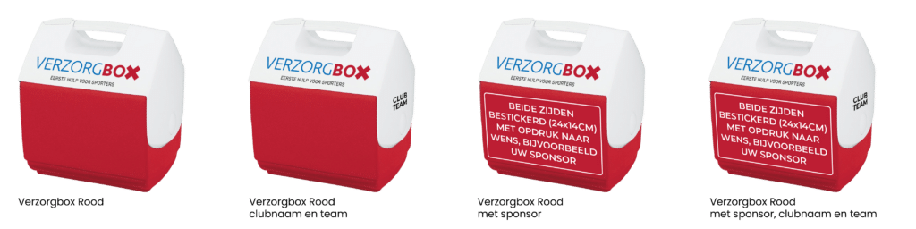 Verzorgbox rood opties op een rijtje